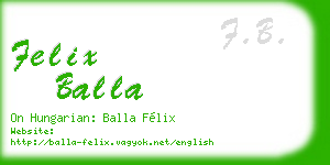 felix balla business card
